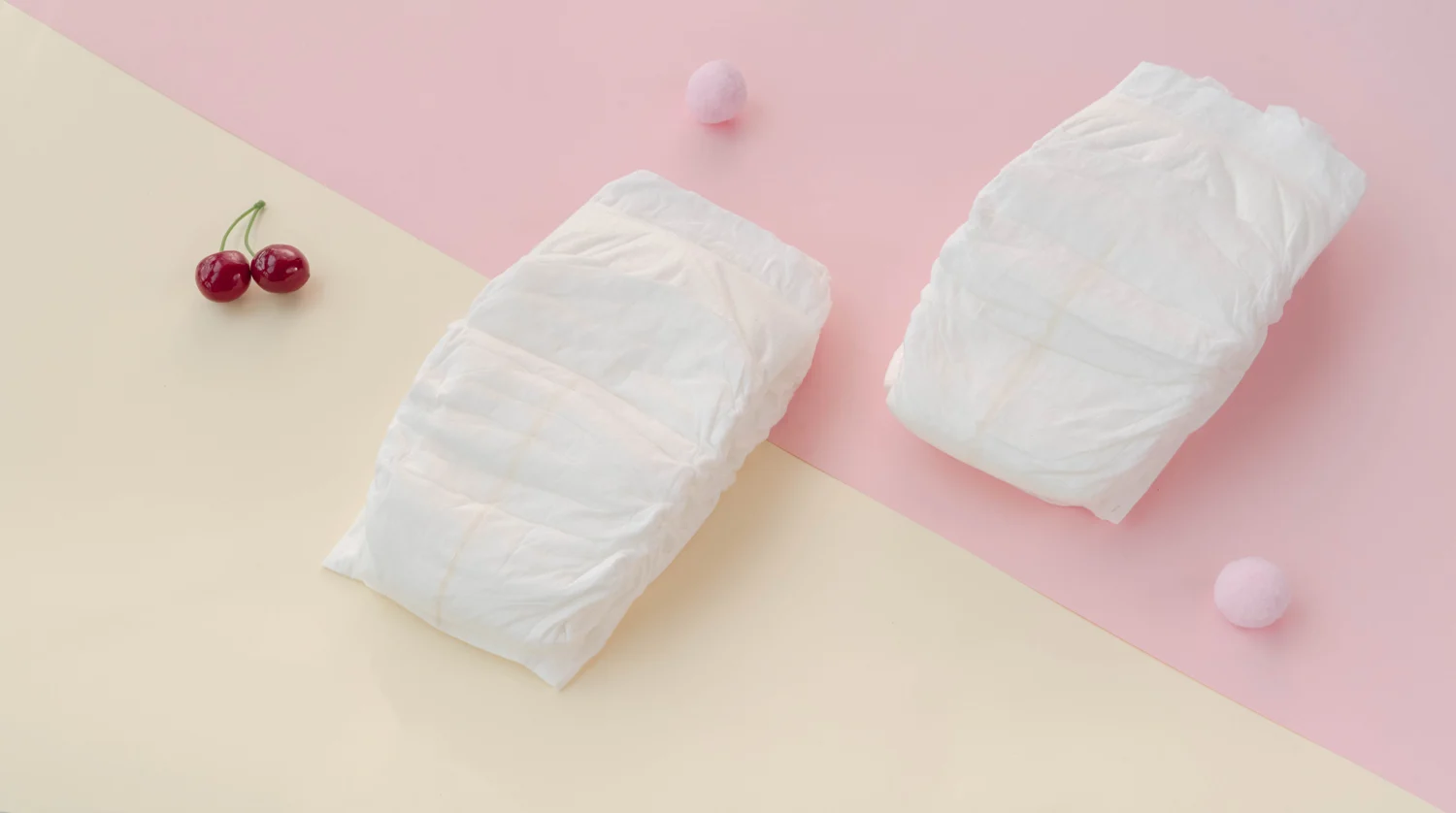Detail of supplied bamboo baby diapers